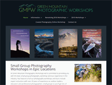 Tablet Screenshot of greenmtnphotoworkshops.com